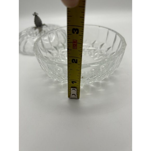 Vintage Signed Val St Lambert Crystal Covered Candy Dish - Picture 9 of 9